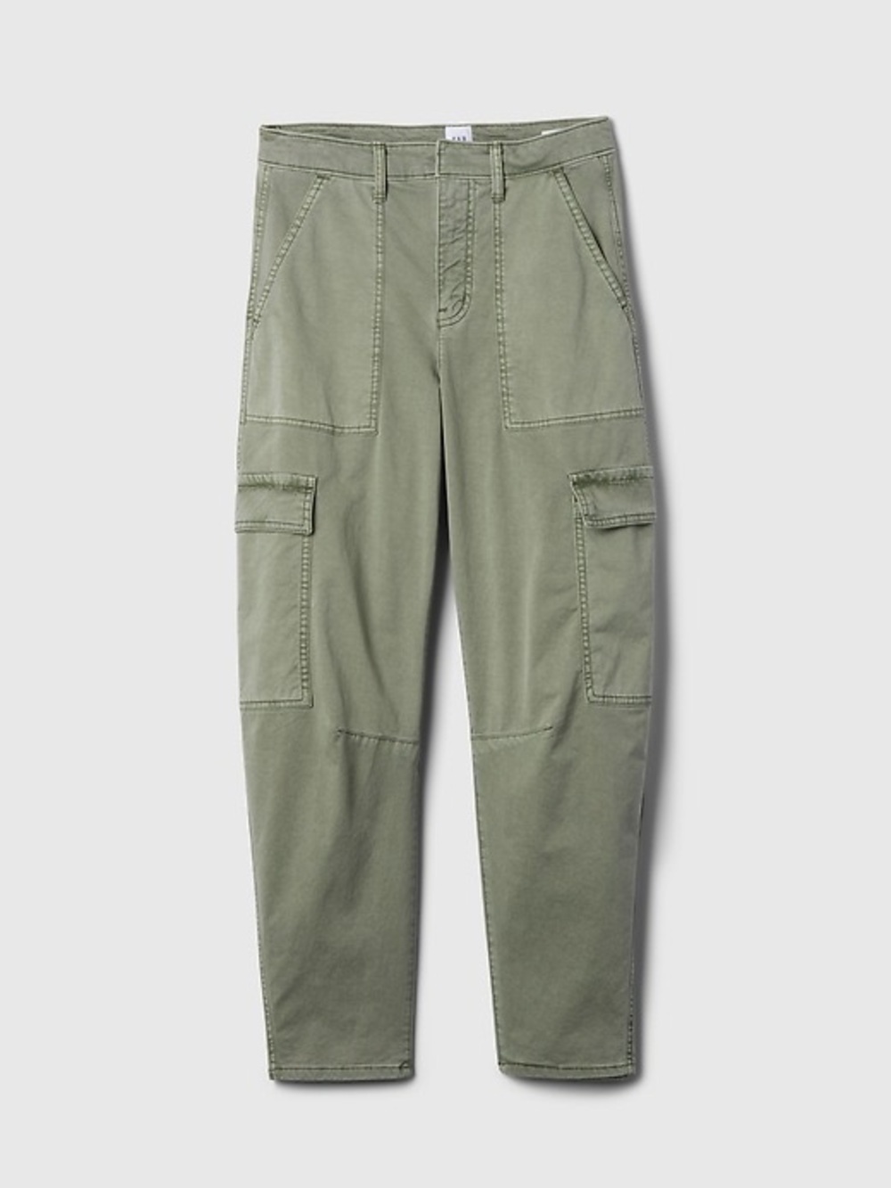 GAP High Rise Barrel Cargo Khakis Mesculen Green Women's Barrel Pants Size 8